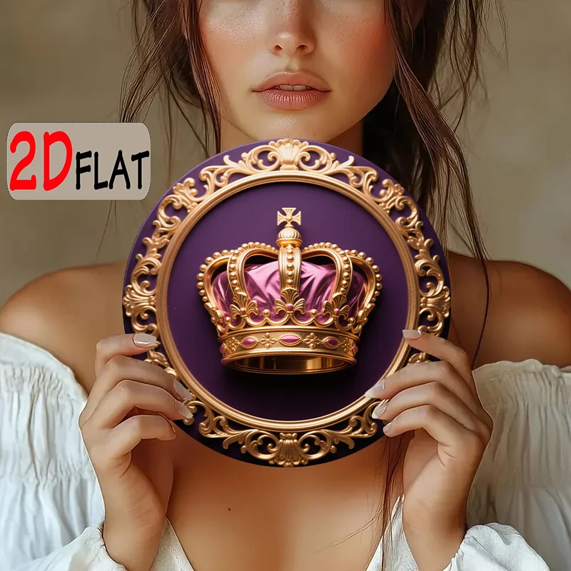 Luxury Royal Crown Aluminum Wall Art 8x8in Waterproof Durable Outdoor Sign Home Decor - view 6