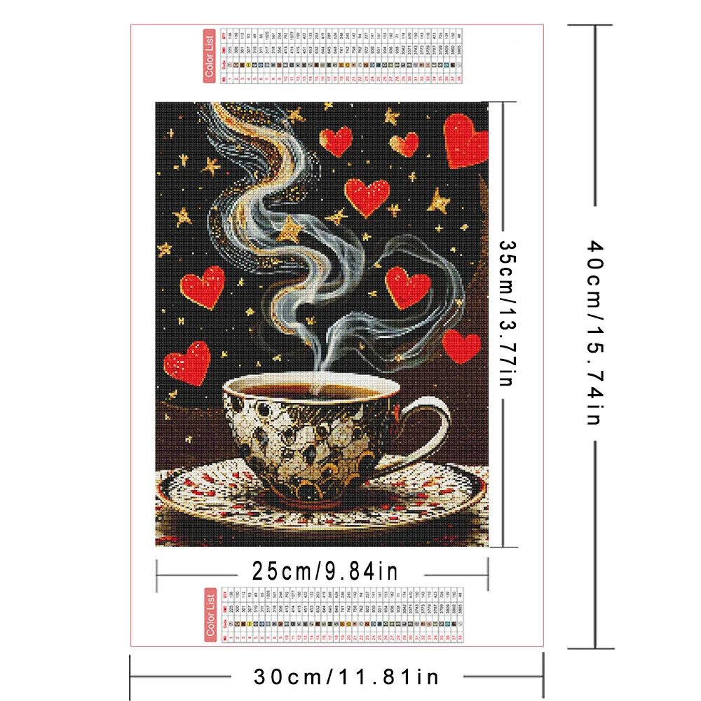 AZQSD 5D Diy Diamond Art Painting Coffee Cup Landscape Full Kits Adult Crafts Handmade Diamond Mosaic Heart Home Decor