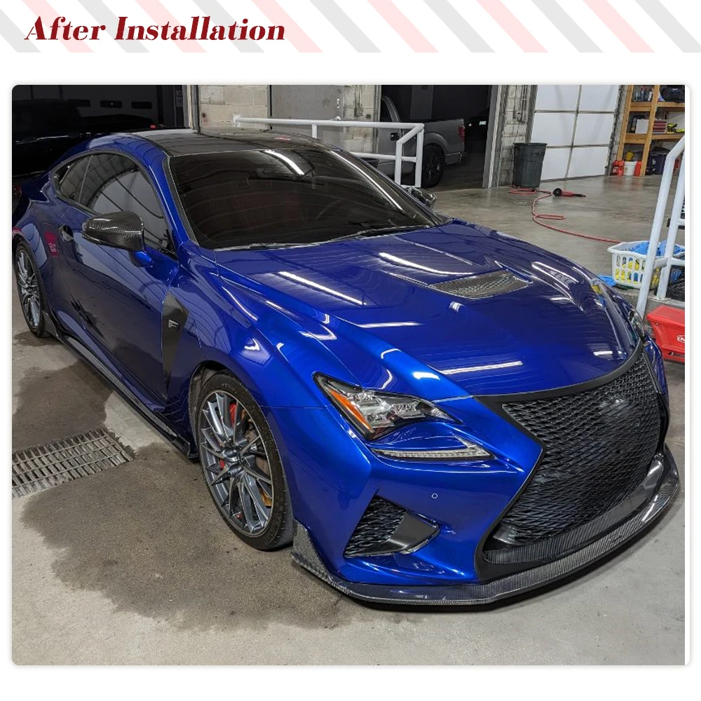 Car Front Bumper Lip Carbon Fiber Spoiler for Lexus RCF RC F 2015-2019 Front Bumper Lower Chin Lip Spoiler Body Kits Guards