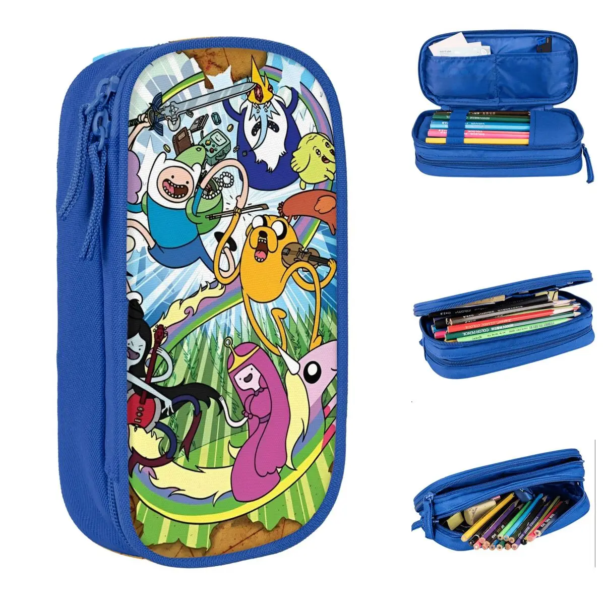 Adventures Times Finn And Jake Pencil Case Pencilcases Pen Holder for Student Large Storage Bags Students School Gift Stationery