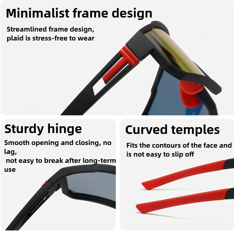 2 قطعة نظارات ركوب الدراجات كبيرة الحجم للرجال دراجة نارية يندبروف طلاء ملون النظارات الشمسية نظارات رياضية خارجية UV400