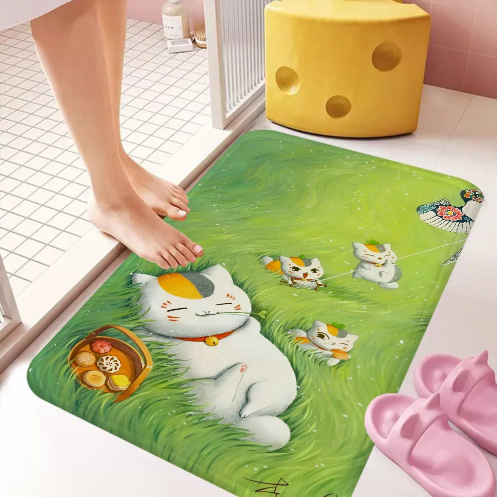 Bilibili Natsumes Book Nyanko Sensei Door Mat Washable Non-Slip Living Room Sofa Chairs Area Mat Kitchen Doormat Area Rug