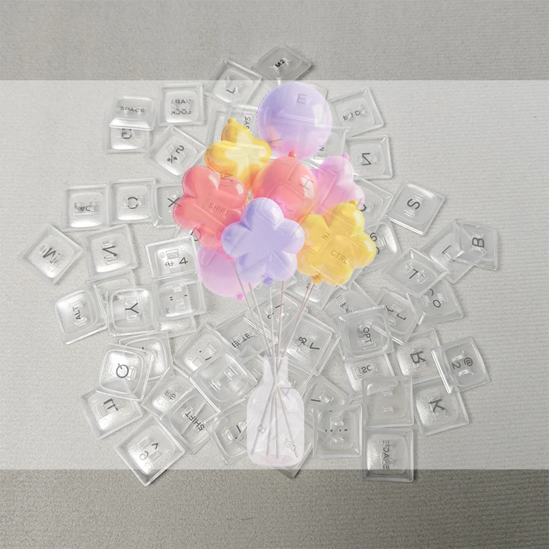 70 клавиш Chocfox CFX, черно-белые прозрачные низкопрофильные колпачки для клавиш из ПБТ для механической клавиатуры Kailh Choc V1, ультратонкие колпачки для клавиш 1u