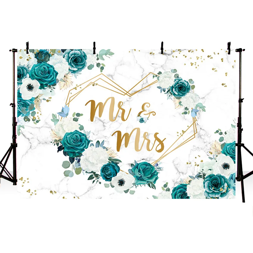 Mehofond Herr & Frau Marmor Hochzeit Hintergrund Diamant Rose Blume Braut Braut Dusche Fotografie Hintergrund Fototermin Studio zu sein