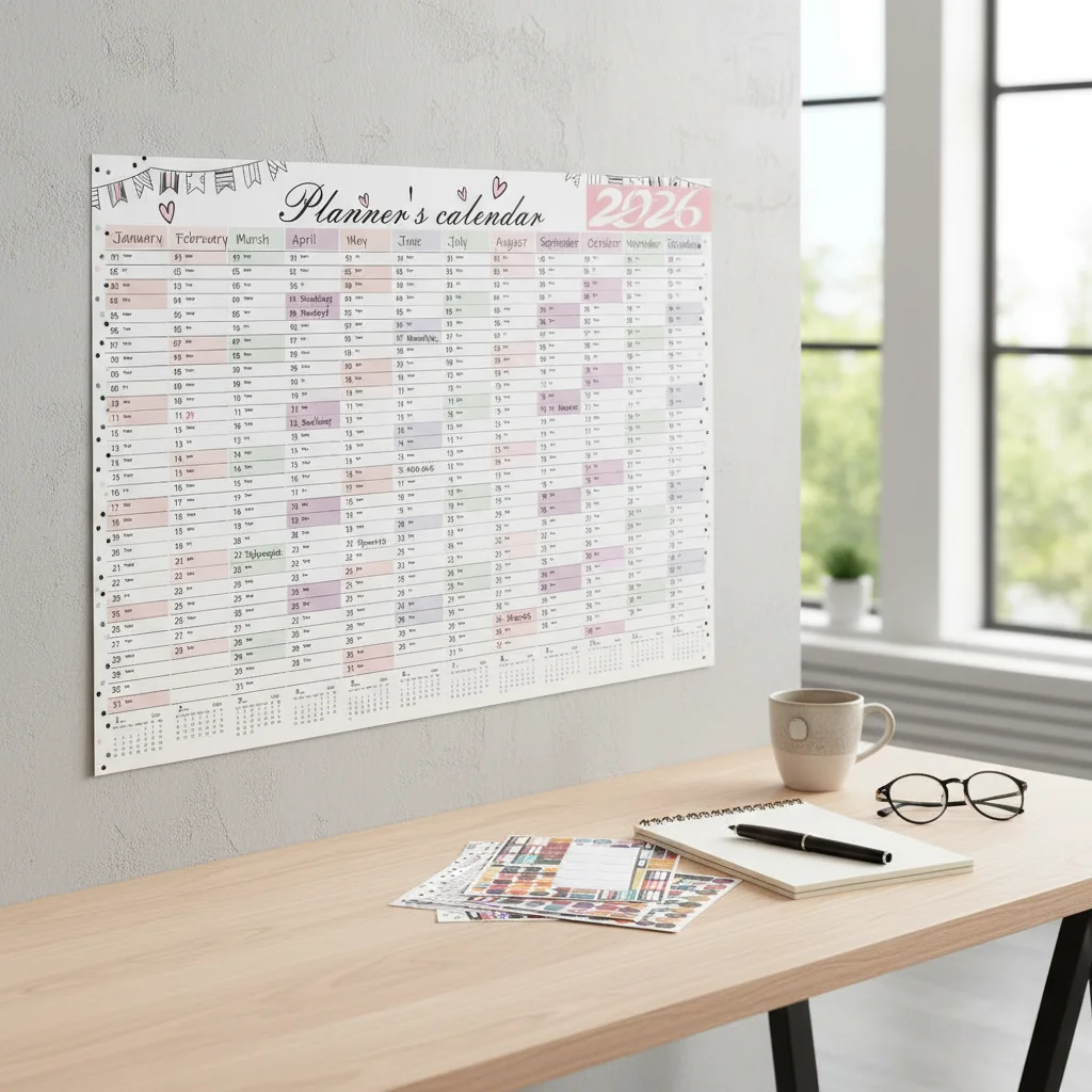 

2026 Large Wall Calendar Annual Planner To Do List Schedule Yearly Daily Calendar Agenda Organizer 365 Days Planner Sheet