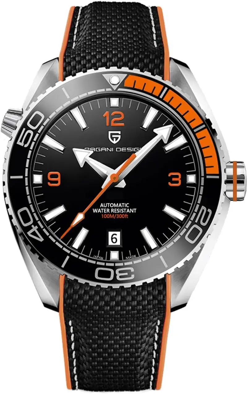 

Men's Automatic Mechanical Sports Diving Watch with Japanese Movement, Water-Resistant Wristwatch
