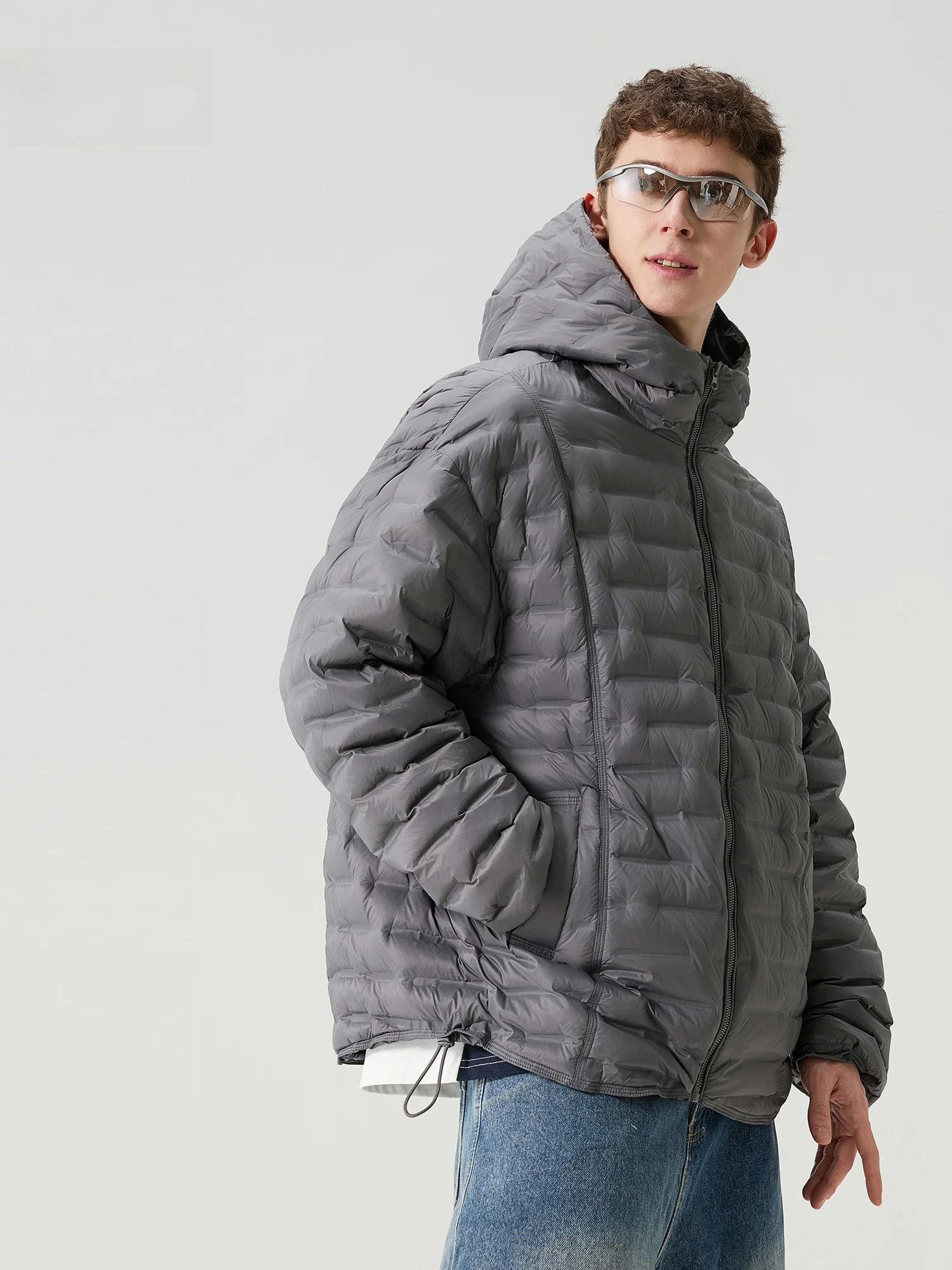 

Men's down Jaet Hooded Lightweight Warm Du down Vest American Sle Loose Fit Winter Coat Casual Wear Nylon Fabric