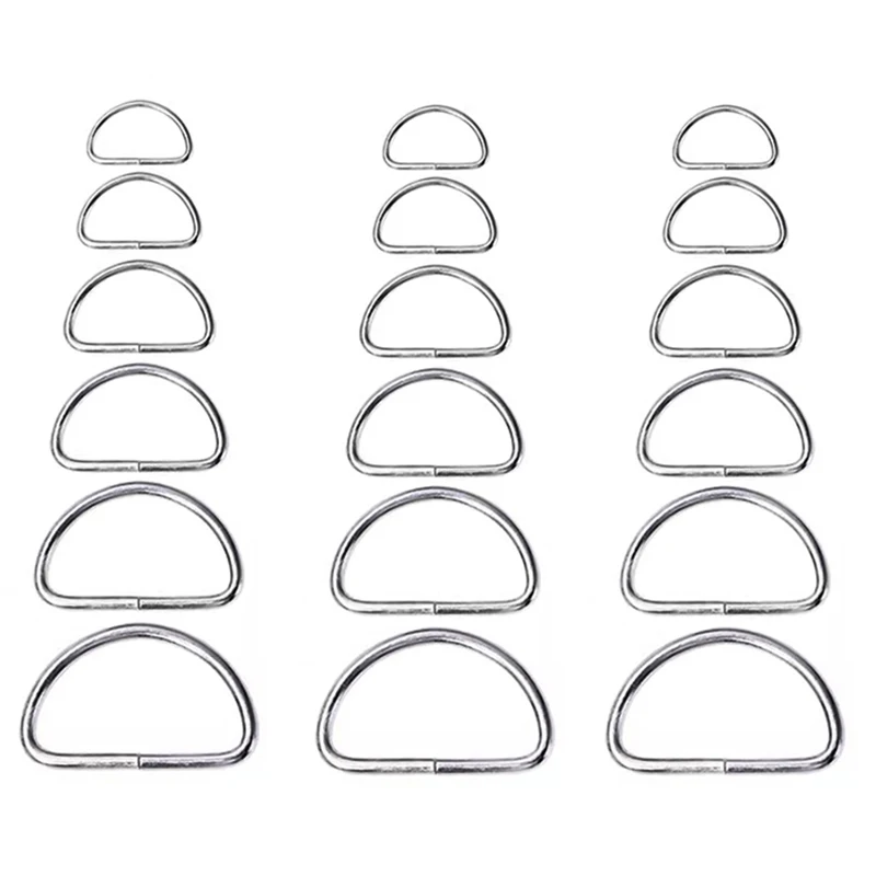 25/100Pcs Metal Silver Non-Welded D Ring Adjustable Buckle For Backpacks Straps shoes Bags Dog Collar Dee Buckles DIY Accessorie