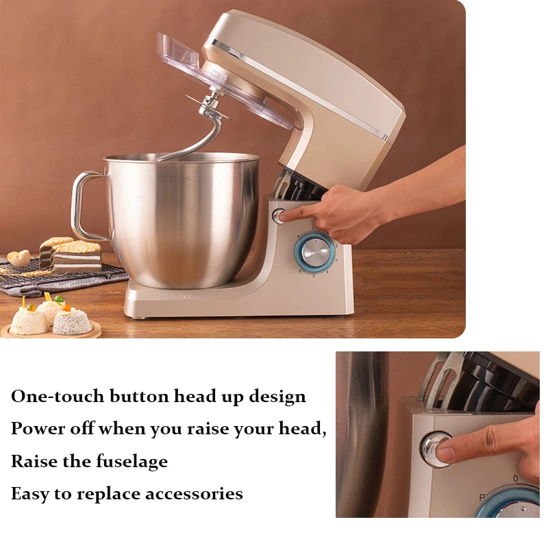 2200W Electric Milk Frother Cake Flour Dough Mixer Food Bread Stand Mixer Maker Chef Machine  Egg Beater 6 Speed Whisk