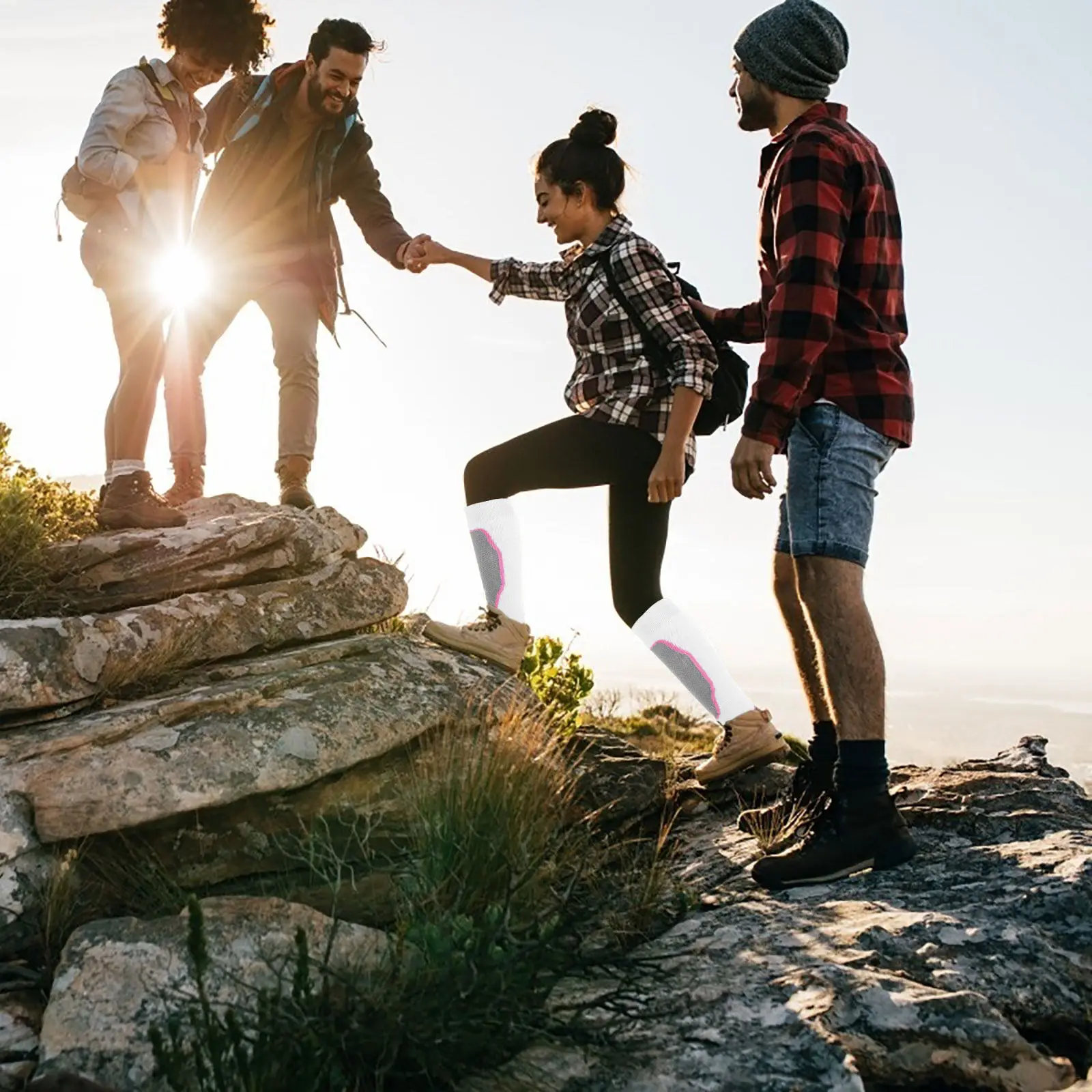 

1 пара толстых длинных носков для горного туризма, теплые, противоскользящие, быстросохнущие, дышащие, для занятий спортом в холодную погоду