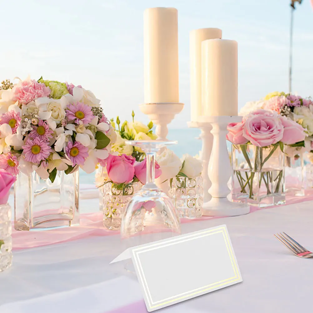 

80Pcs Gold Foil Wedding Table Place Cards Luxury Folding Tent Cards for Banquets Parties and Gatherings Tabletop Place Card