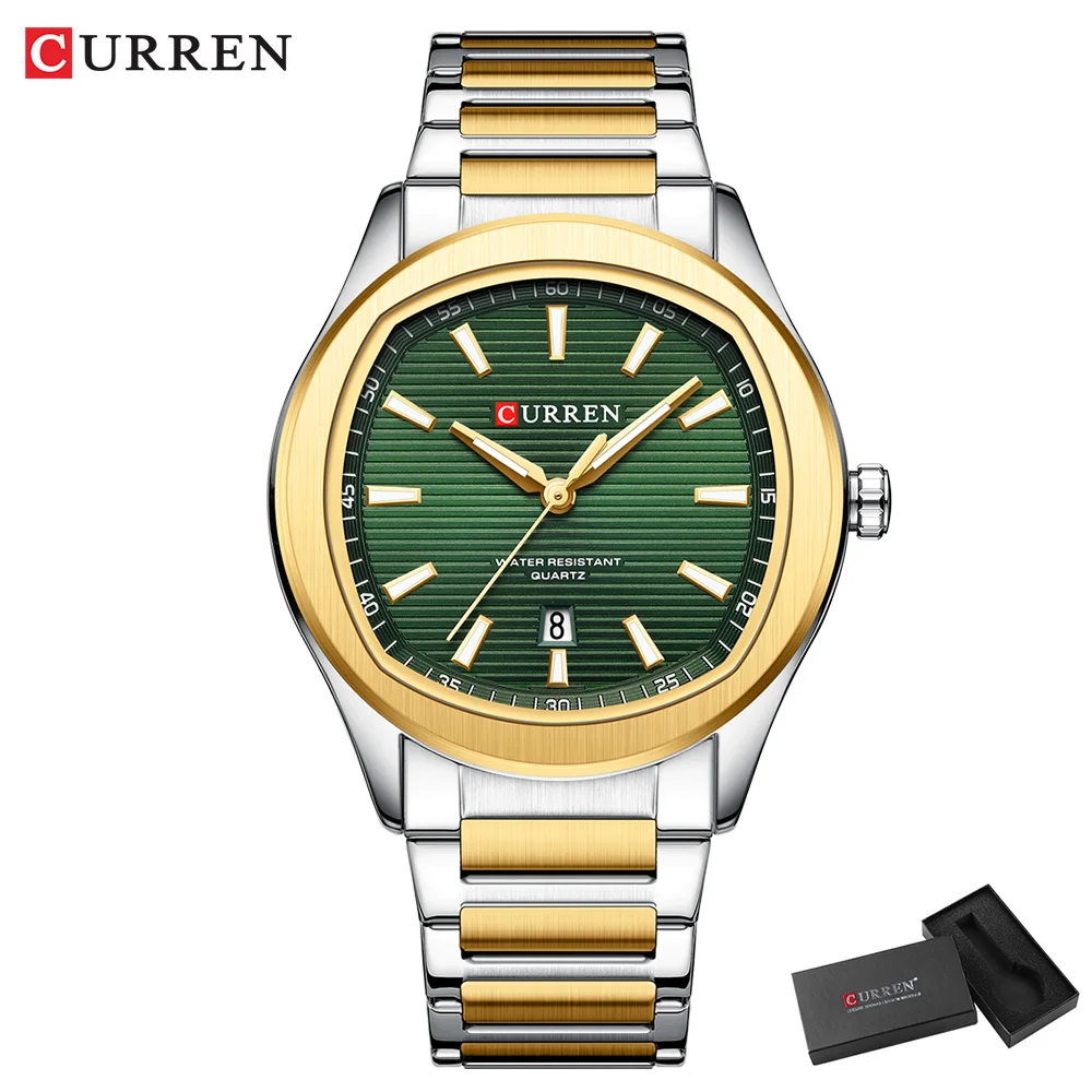 CURREN Modemarke Herrenuhr mit Edelstahlband, klassische, einfache Quarz-Armbanduhr für Männer, NEU 8