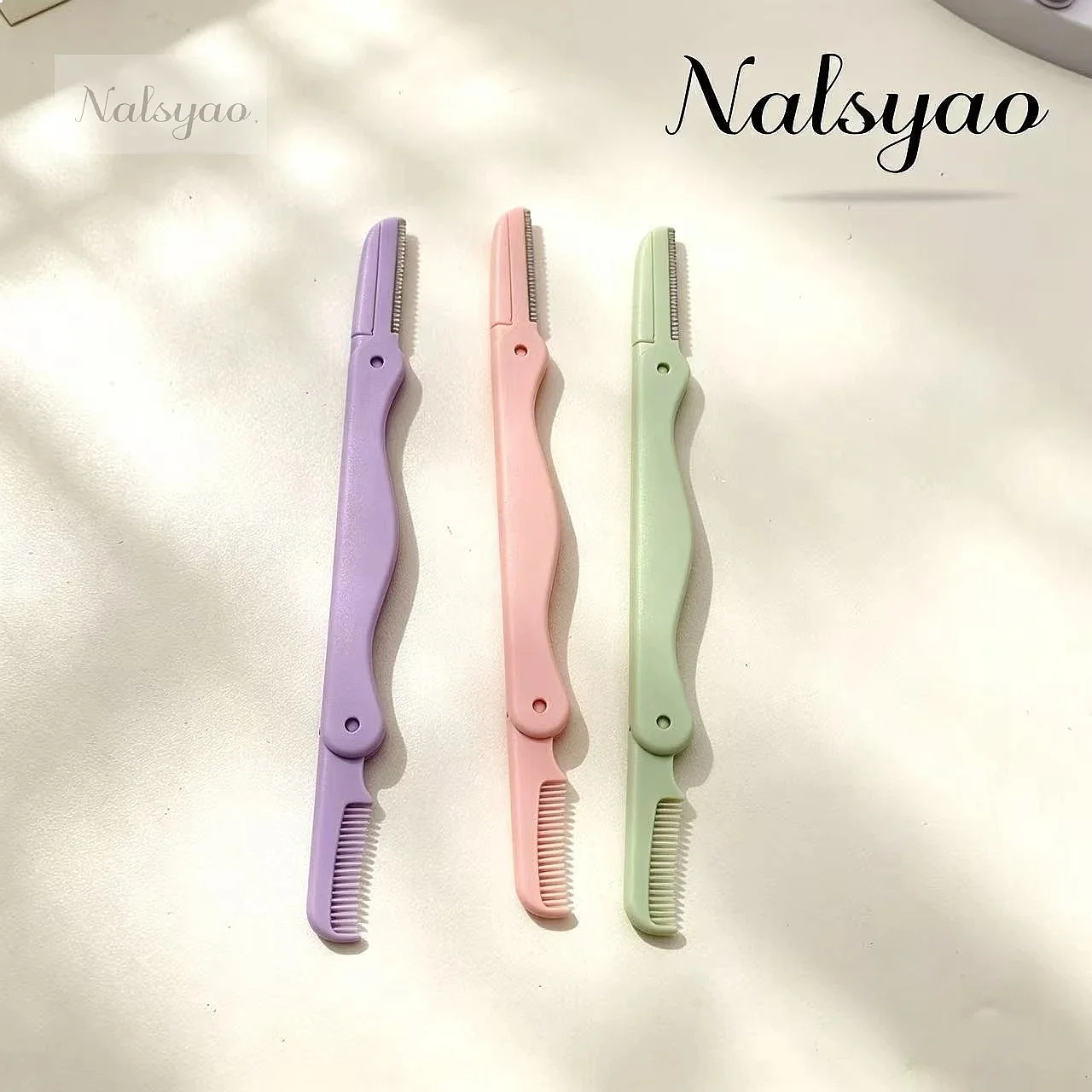 3Pcs/set Portable Double Head Eyebrow Trimmer Foldable Hair Remover Set Women Face Shaver Comb