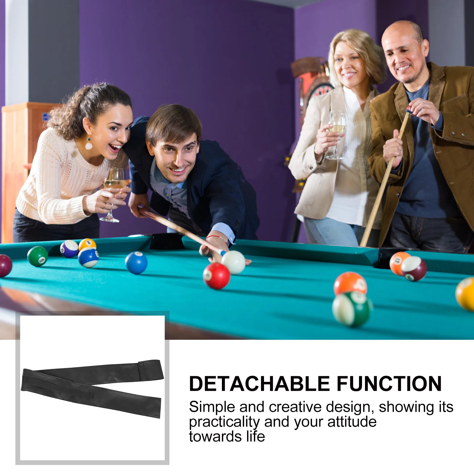 

Supple Billiard Cue Case Portable Cue Bag High-Class Material Reduces Vibration Easy Carry Gift for Sports Lovers