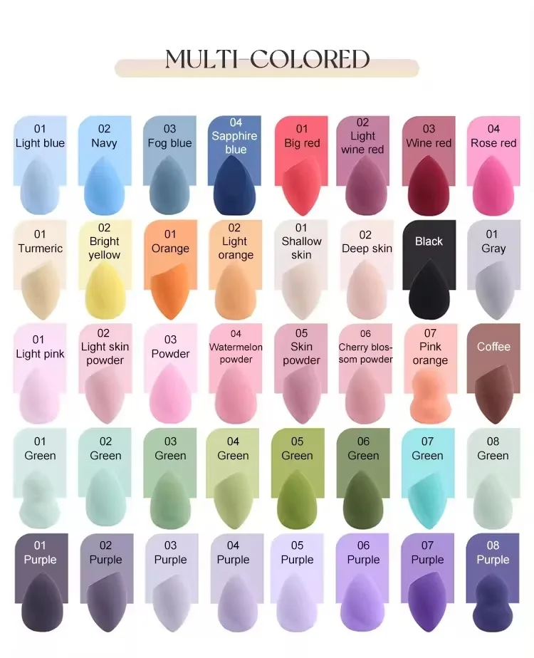50 Stück individuelles Logo Soft Beauty Makeup Sponge Blender Vegan 3D Latexfrei für die tägliche Grundierung