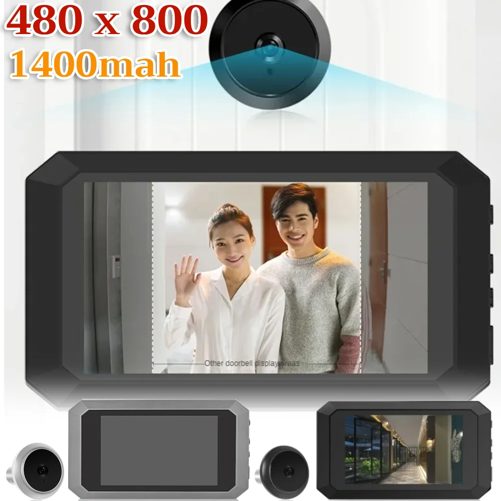 3.97 Inch Video Digital Peephole Door Viewer Camera LCD Screen Vision Photo Recording Digital Magic Eye Electronic Viewfinder