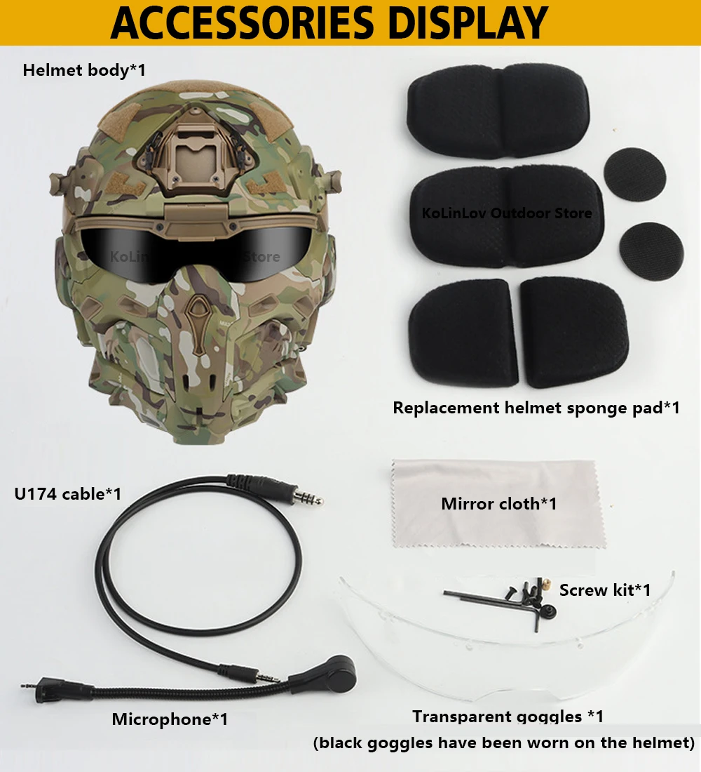 Casque Tactique G4 Paintball / Airsoft - Masque Complet + Lunettes, Protection Ventilée