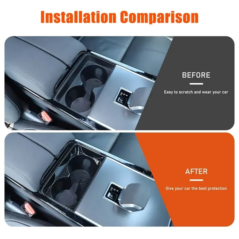 

1Pcs ABS Carbon Fiber For Land Rover Range Rover Velar Evoque 2024+ Car central control water cup frame sticker Car accessories