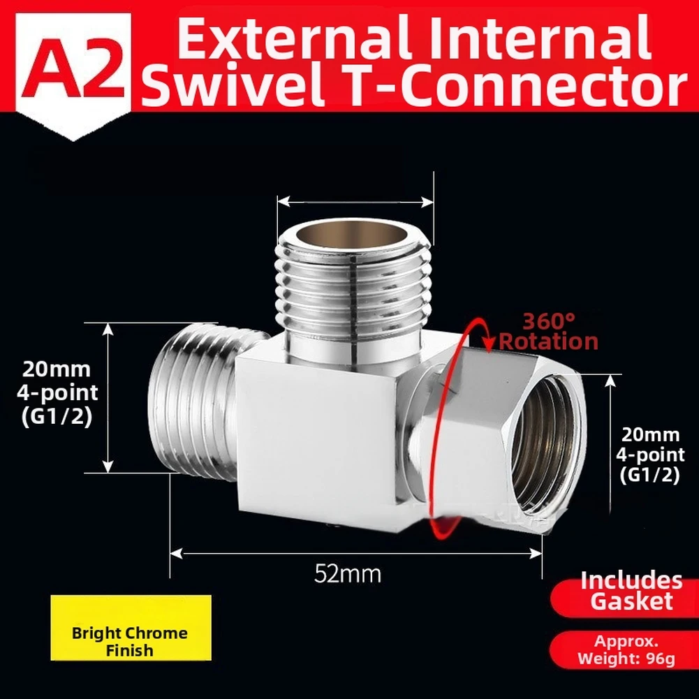 Plumbing Water Diverter One In Two Out Three Way Connector for Four Way Pipe Fittings Used in Kitchens Bathrooms Irrigation