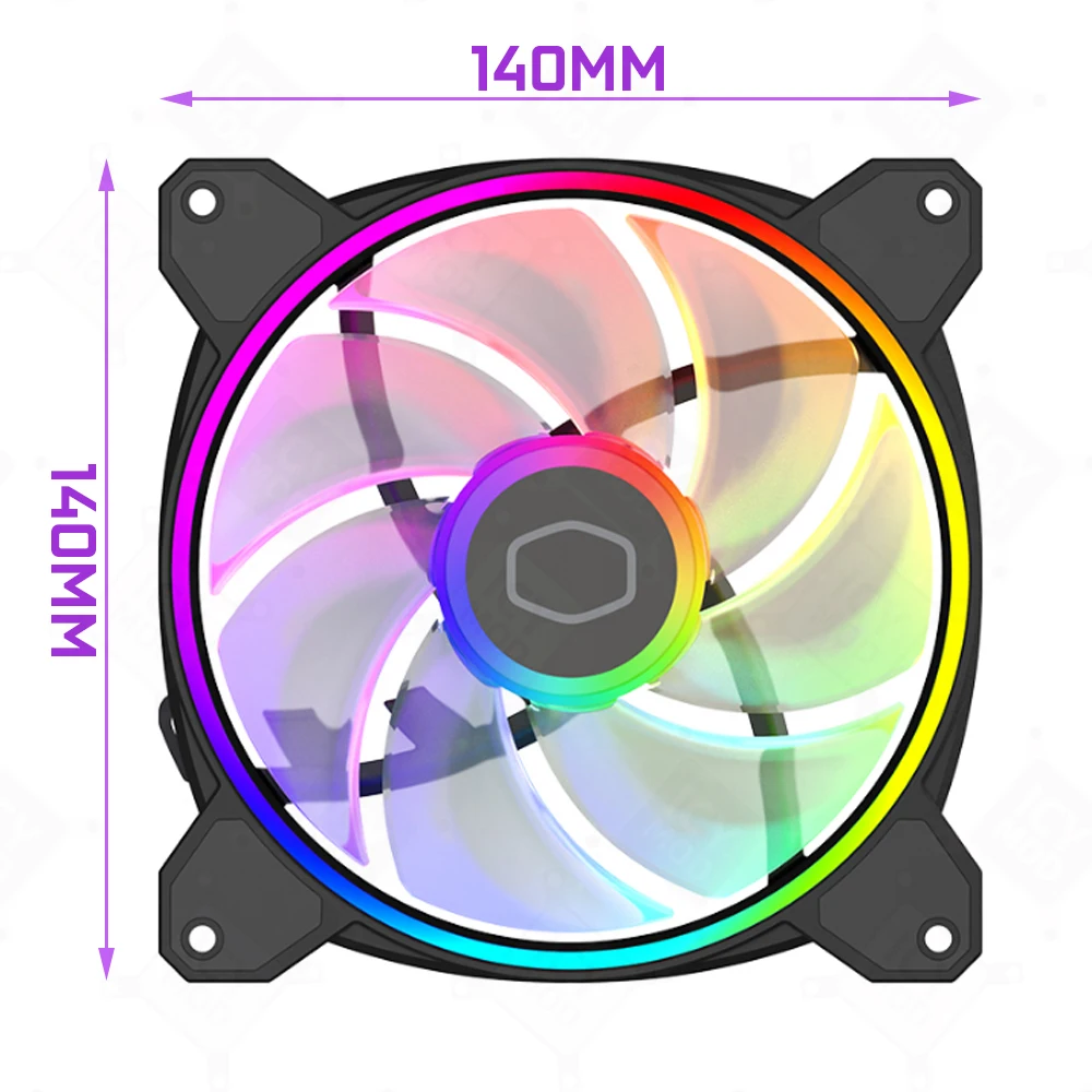 Cooler Master ARGB Light Case Fan PWM Chassis Fan Liquid Cooler Loop 14CM Black/White  Radiator Fan Ventilador Chasis MF140 Halo