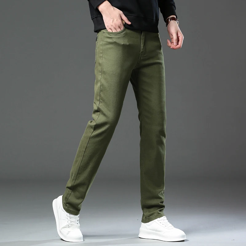 2026 98% Cotton Elastic Cotton Jeans Men's Spring Slim Straight Denim Pants Comfort Large Size Korean Business Casual Trousers - Image 6