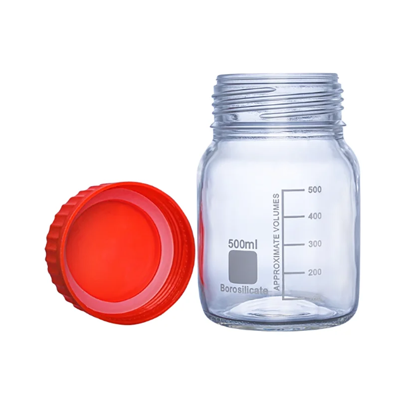 

GL80 wide mouth glass reagent bottle serum blue cap bottle biological culture bottle Gaopeng silicon glass reagent bottle