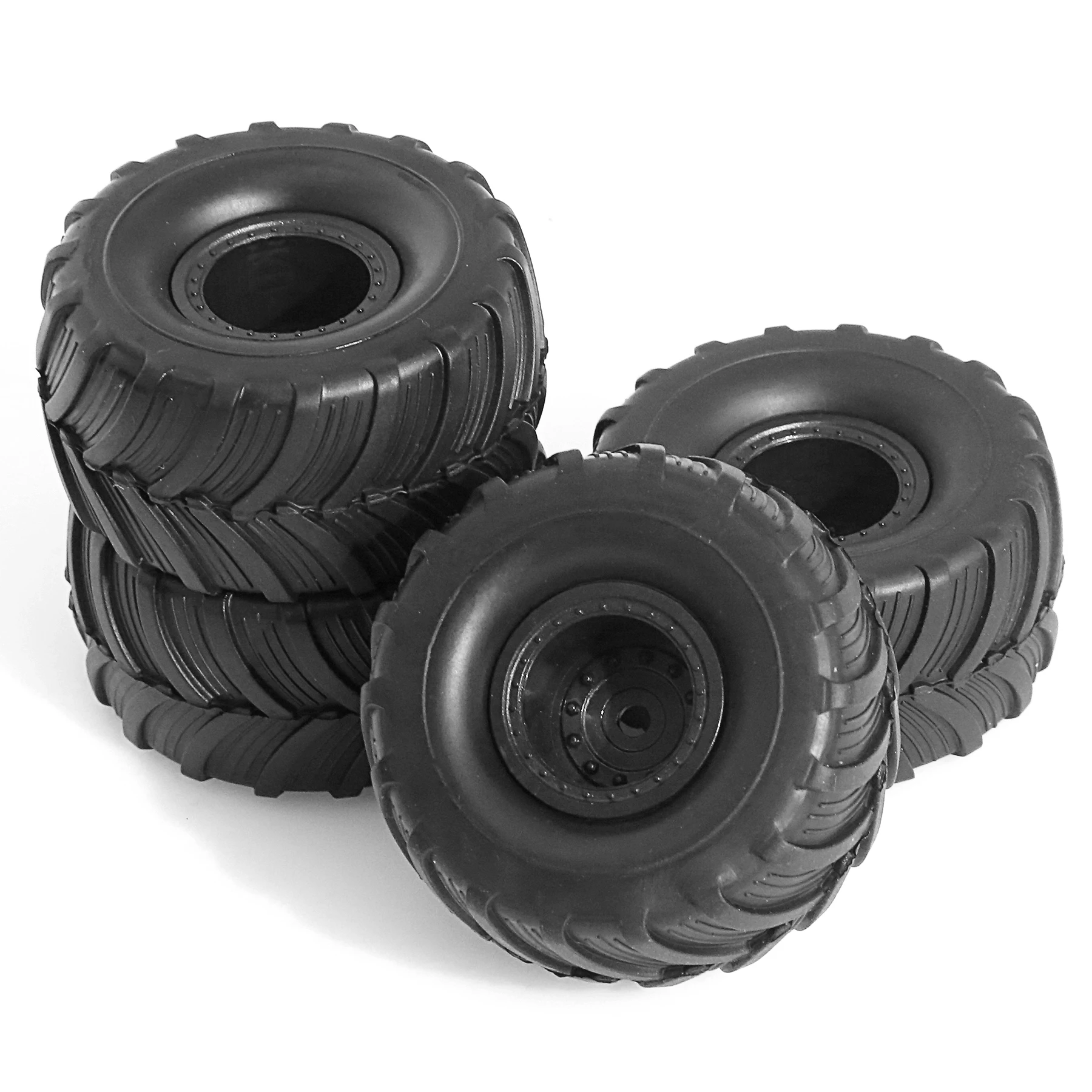 1/24 Monster Truck Wheel Rim Tires（4pcs） OD:52mm*27mm Hex 7mm for FCX24 SCX24 C10 JLU Deadbolt Gladiator Bronco 1/24 Crawler Car