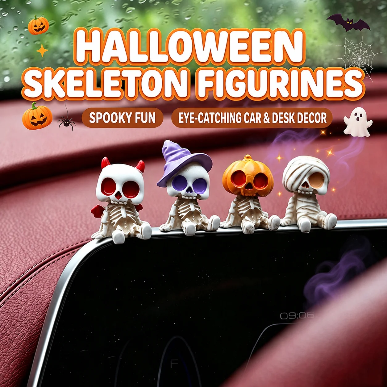 Mini Cute Halloween Ghost Workstation Desktop Ornament Healing Series Car Center Console Display Decoration