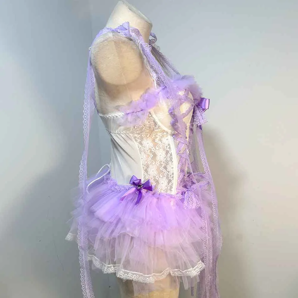 Goth Dress ALT Punk Rock Clothes Scene Gothic Cybergoth Vkei Grunge Women's Emo Clothing Rave Outfits Y2K Festival Harajuku