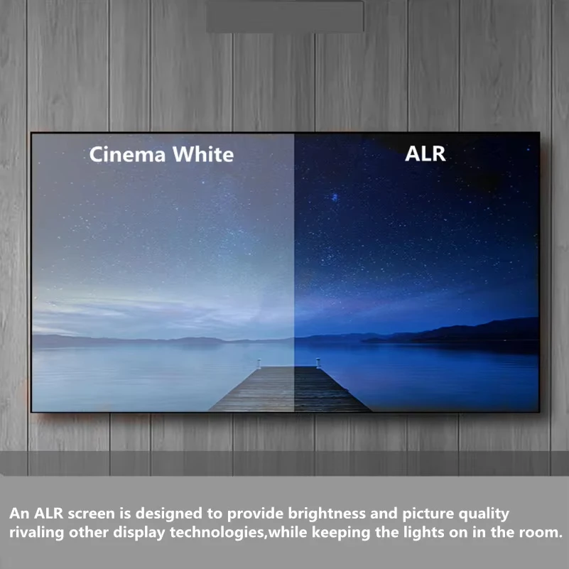 100-200'' Ambient Light Rejection 8K Black Diamond/Crystal ALR Screen ALR Fixed Frame Projection Screen for Long Throw Projecor