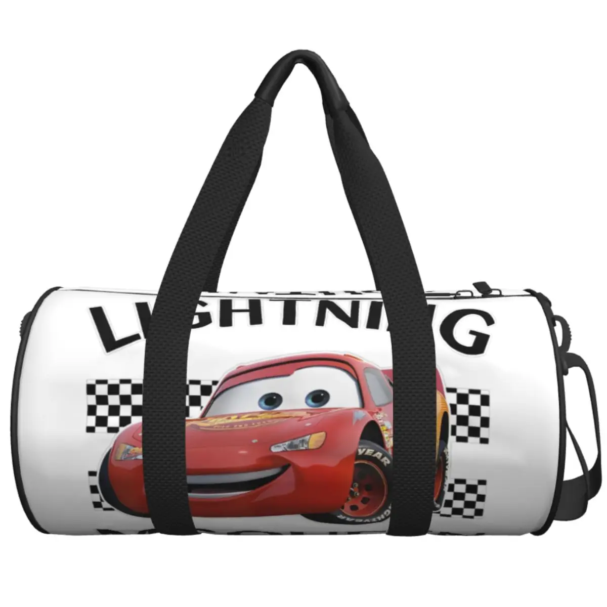 

Мужская и женская дорожная сумка с изображением автомобиля, молния Маккуин, графическая спортивная сумка, большая портативная дизайнерская сумка, красочная модная спортивная сумка