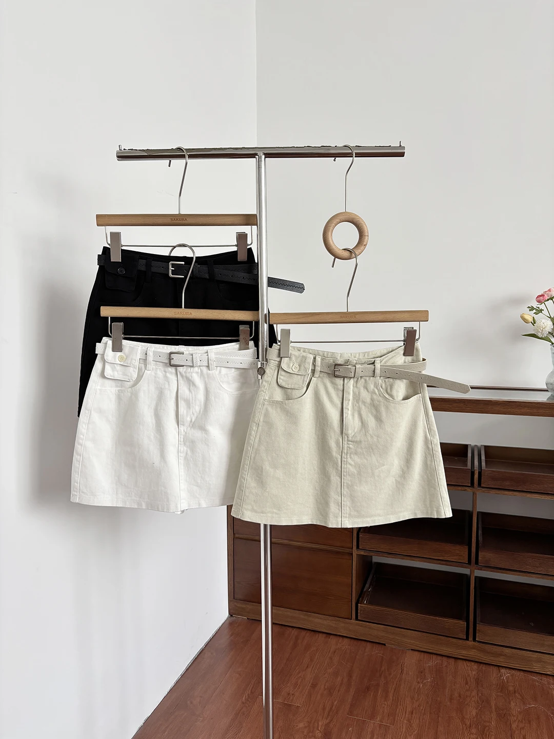 Khaki Color Sexy Girl Suit Short Skirt Women Spring Summer Anti-Aging Match A-Line Straight Half-length Skirt Belted High Wai...