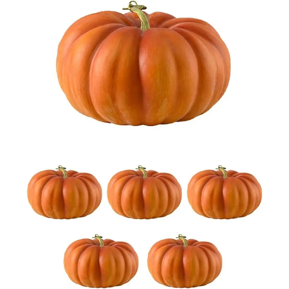 

Набор из 6 реалистичных тыкв в винтажном стиле, 9,8 x 6 дюймов, идеально подходит для осеннего и хэллоуинского декора дома