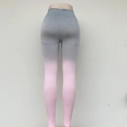 Sport Yoga Gradient color energy Legging Women Workout Fitness Jogging Running Pants Gym Tights Stretch Sportswear Yoga Leggings