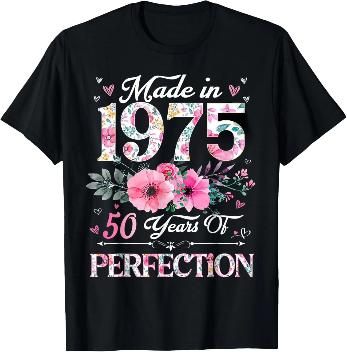 50th 誕生日プレゼント男性女性 50 歳ヴィンテージ 1975 Tシャツ女性男性服ストリートグラフィック Tシャツ原宿