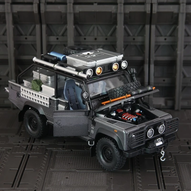 1:24 Defender 110 Off-Road SUV Simulation Alloy Diecast Model Car With Sound & Light Toy Desktop Decoration Ornaments Gift