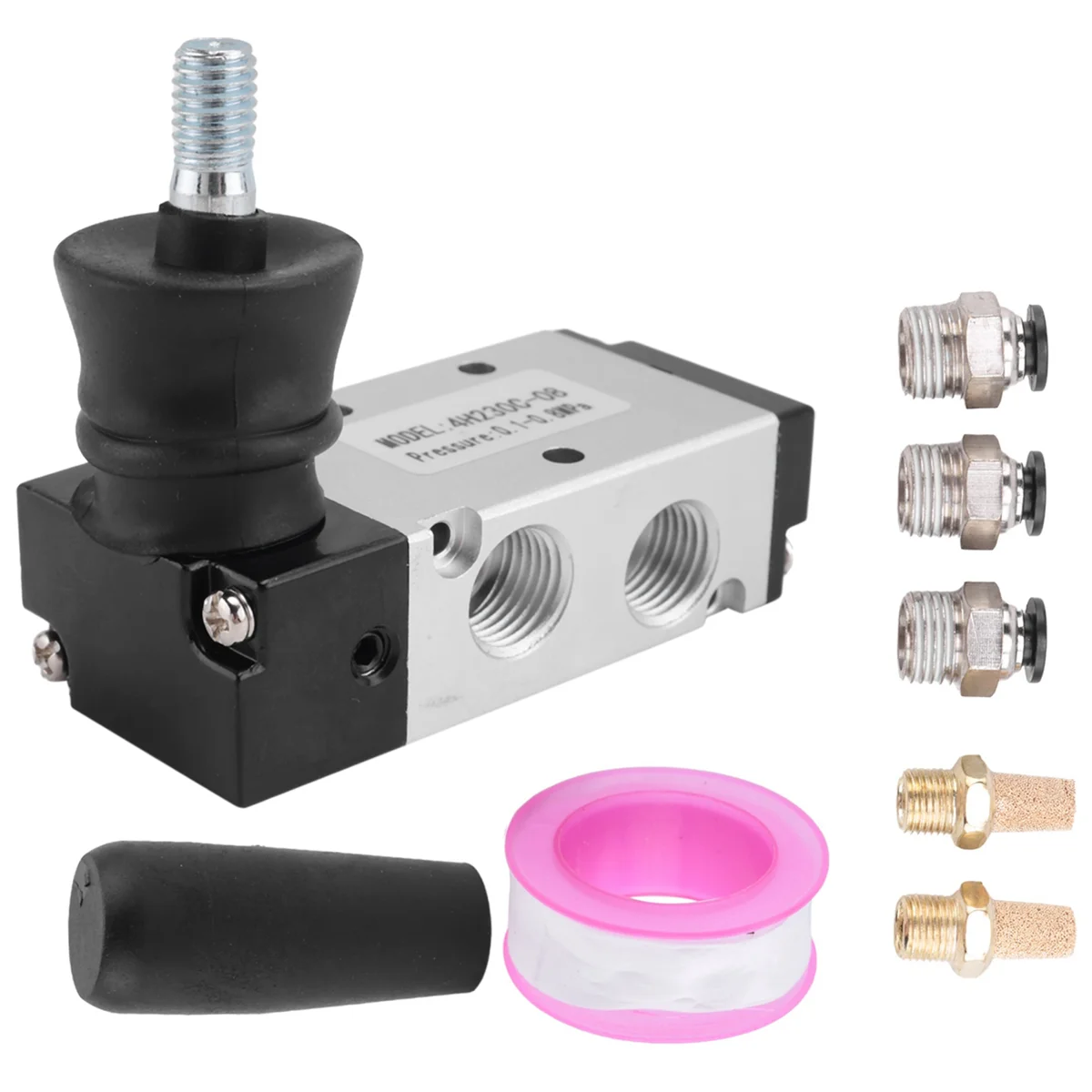 Válvula operada por palanca manual de aire, 1/4 pulgadas, NPT, 5 vías, 3 posiciones, válvula solenoide neumática, Control Manual, Push-Pull