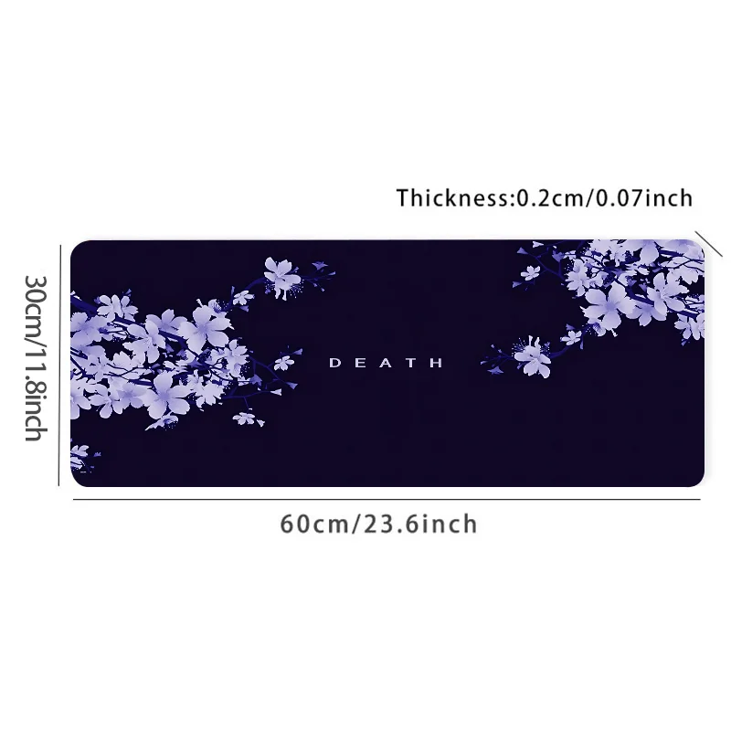 Japanese flower Sakura large game mouse pad Deep purple natural rubber nonslip desk mat Office keyboard pad durable daily office