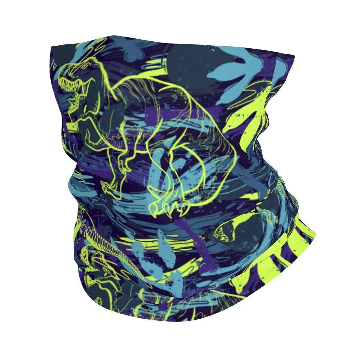 Dinosaurs Blue Bandana Neck White Scarf Multi-use Headwear Fishing Unisex Adult Winter