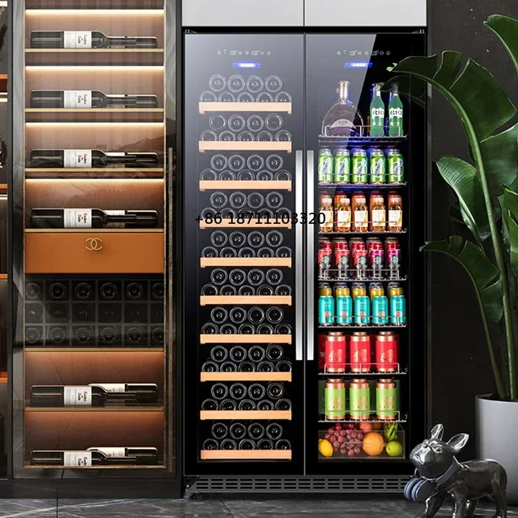 

508L commercial appliances refrigerator wooden shelves wine chiller wine cellar wine cooler for sale