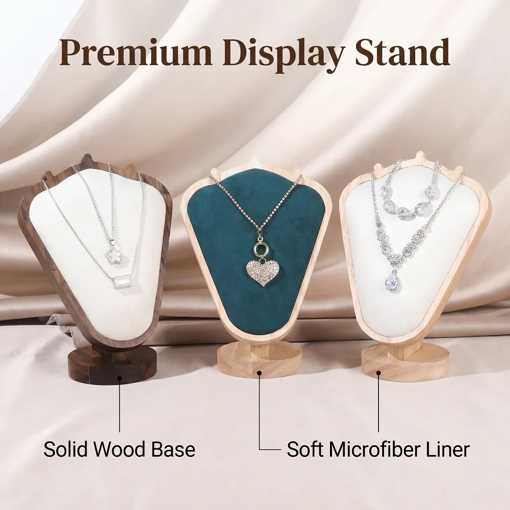 1 Pcs Wood Jewelry Necklace Packaging Display Frame High-Grade Impression Model Counter Window Display Props Necklace Frame