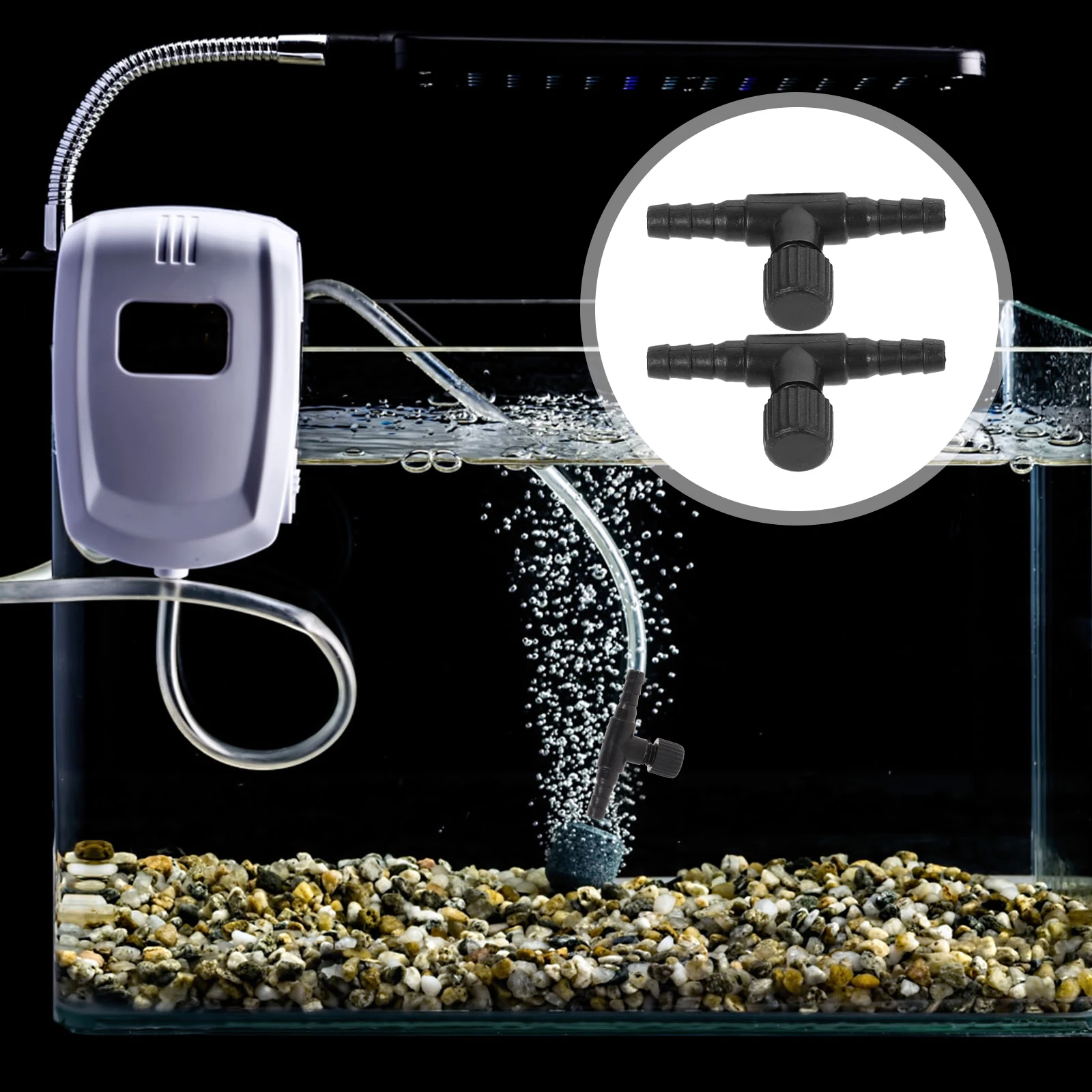 

10pcs Fish Tank Pump Control Valves T-Shaped Regulators Adjustable Flow Valves For 5Mm Tubing Aquarium Valve Connectors Air