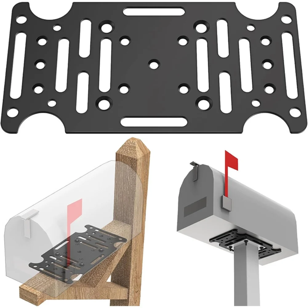 Heavy Duty Steel Mailbox Mounting Bracket with Multiple Hole Patterns for Secure Post Mount Mailbox Installation