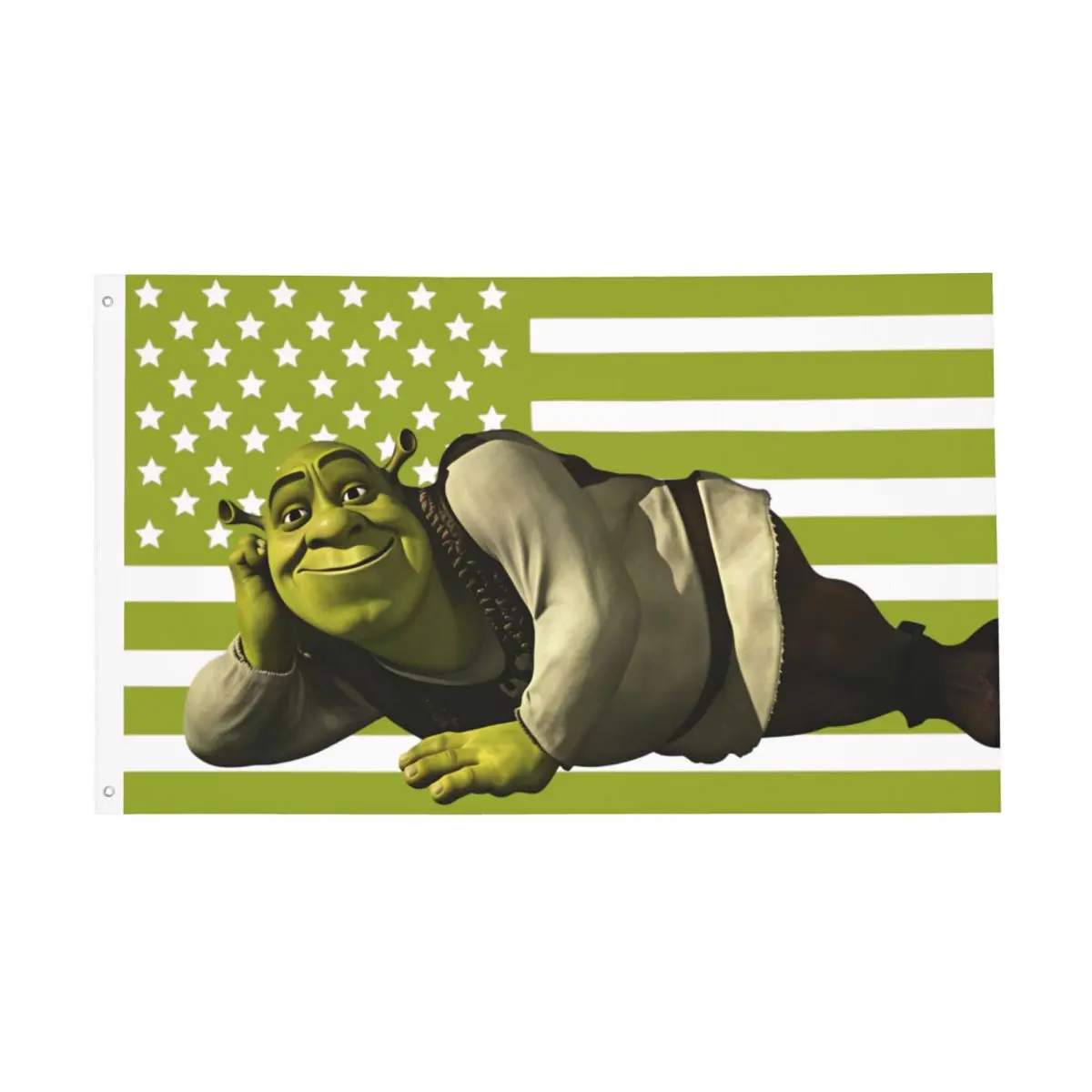 Lying Down Shreks Meme Flags Vivid Color Outdoor Banner Polyester Hanging Decoration 3x5 FT