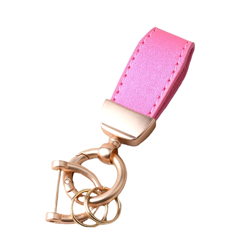 High-end Fluorescent Leather Keychain Laser Engrave Car Key Chain Personalize Keyring Women Gift