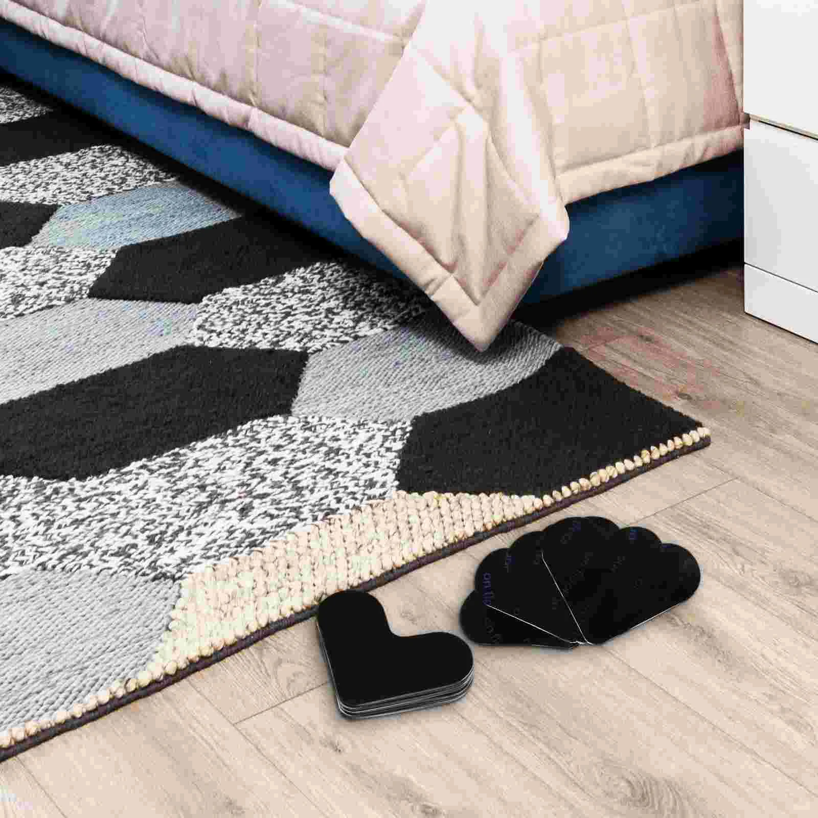 4 Pcs Carpet Tape Rug Pads for Floors Tiles Area Rugs Bracket Hardwood Grippers Pu Holder Non Slip Rug Pads