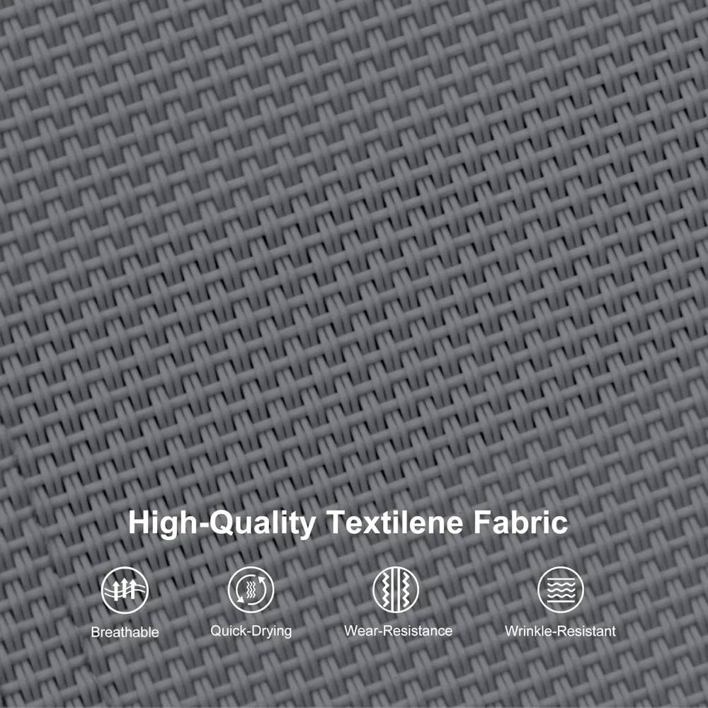 Oversized Patio Chaise Lounge Set with Side Table, Adjustable Recliner Chairs for Poolside, Beach & Outdoor