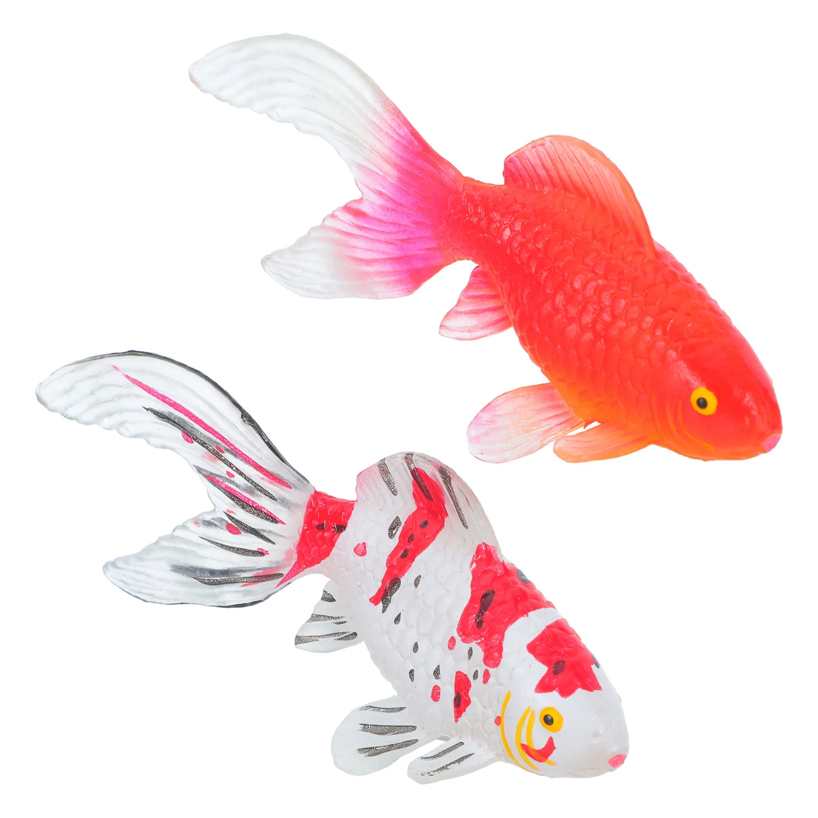 2 Pcs Artificial Fish Decor Aquarium Koi Figurines Fake Prop Goldfish Decoration Ornaments Small