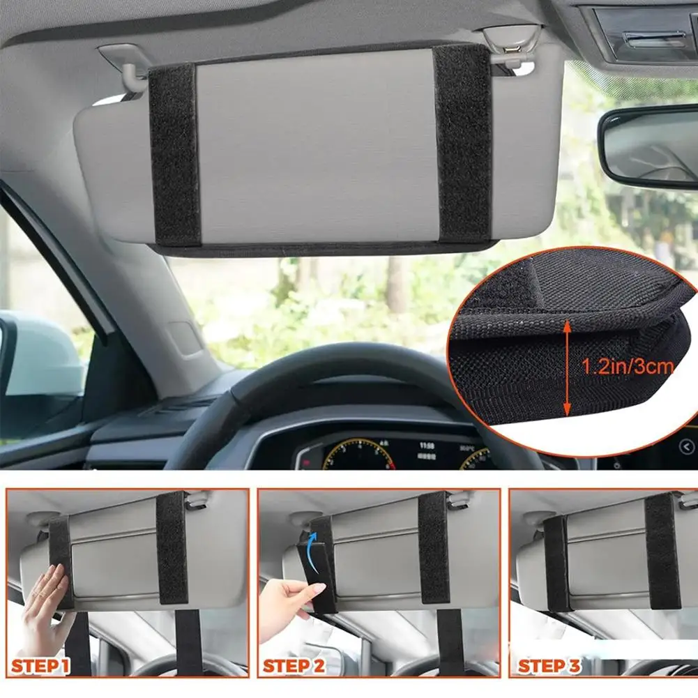 Car Sun Visor Organizer Multi-Pocket Storage Bag for Cards Glasses Bills Pen Car Interior Accessories Tidying Organizer