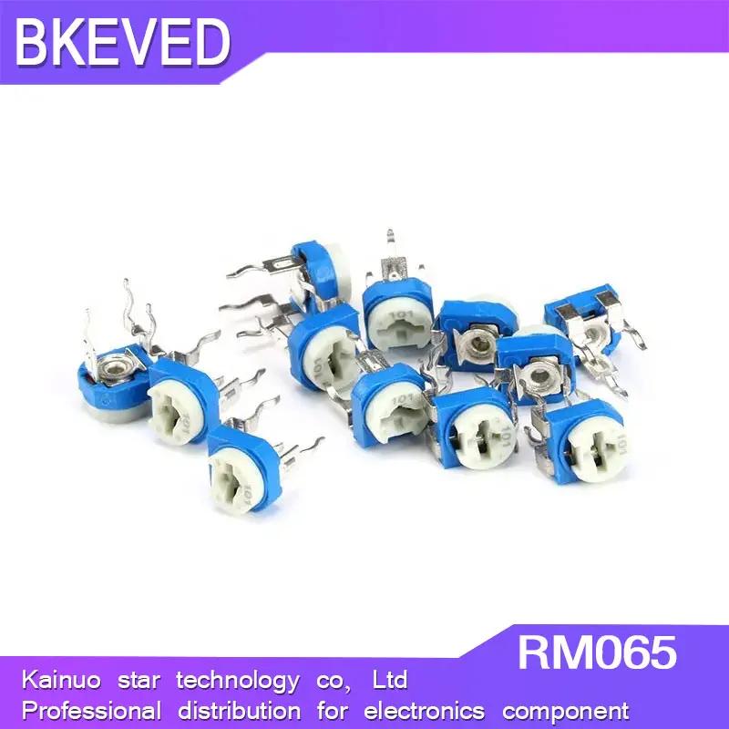 500pcs RM065 RM-065 100 200 500 1K 2K 5K 10K 20K 50K 100K 200K 500K 1M ohm RM Trimpot Trimmer Potentiometer variable resistor